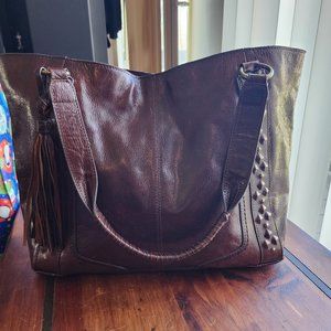Frye Corrine Leather Tote Bag in Cognac
